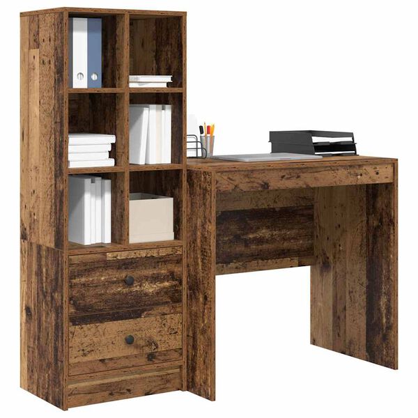 vidaXL Bureau avec tiroir 2 pcs Bois ancien