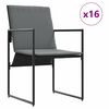 vidaXL Ensemble de salle &agrave; manger pour jardin 17 pcs Noir Acier