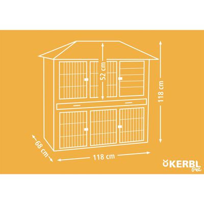 Kerbl Enclos pour rongeurs Villa 118x68x118 cm Bois vitrifié