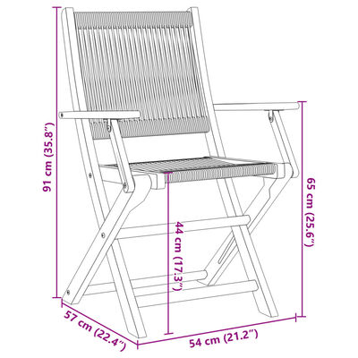 vidaXL Chaises de jardin lot de 2 noir bois d'acacia et polypropylène