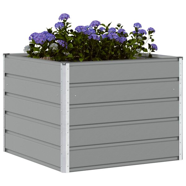 vidaXL Jardini&egrave;re Gris clair 100 x 100 x 75 cm Acier