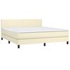 vidaXL Sommier &agrave; lattes de lit avec matelas et LED Cr&egrave;me 180x200 cm