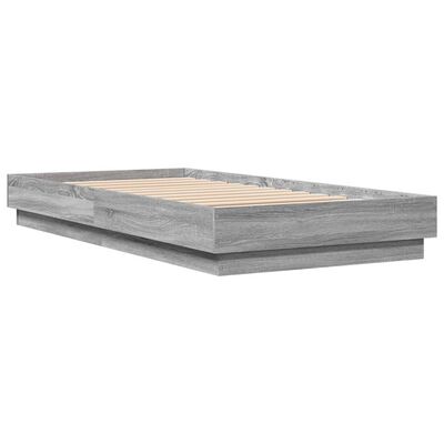 vidaXL Cadre de lit sonoma gris 75x190 cm bois d'ingénierie