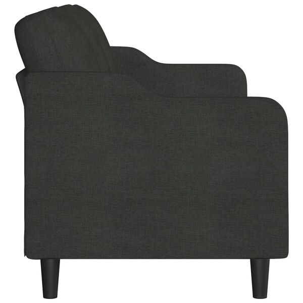 vidaXL Canap&eacute; &agrave; 3 places Noir 210 cm Tissu