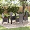vidaXL Ensemble de salle &agrave; manger pour jardin avec coussin 5 pcs Gris