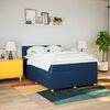 vidaXL Sommier &agrave; lattes de lit avec matelas Bleu 160x200 cm Tissu