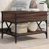 vidaXL Table basse ch&ecirc;ne marron 70x50x50 cm bois d'ing&eacute;nierie et m&eacute;tal