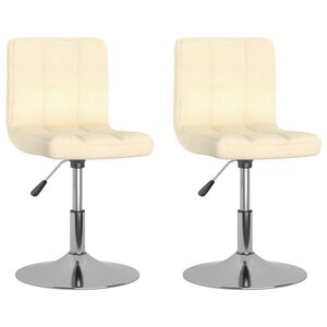 vidaXL Chaises pivotantes &agrave; manger lot de 2 cr&egrave;me tissu