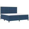 vidaXL Lit &agrave; ressorts avec matelas Bleu 200 x 200 cm tissu