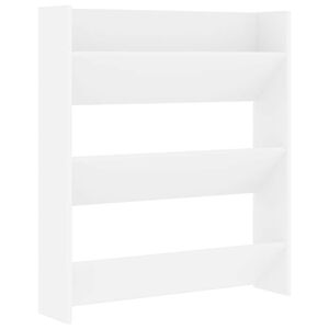 vidaXL Armoire &agrave; chaussures murale blanc 80x18x90 cm bois d'ing&eacute;nierie