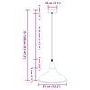 vidaXL Lampe suspendue réglable hauteur E27 blanc brillant Ø31cm métal