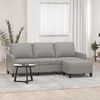 vidaXL Canap&eacute; &agrave; 3 places avec repose-pieds Gris clair 180 cm Tissu