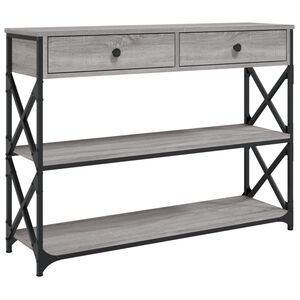 vidaXL Table console sonoma gris 100x28x75 cm bois d'ing&eacute;nierie