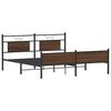 vidaXL Cadre de lit en m&eacute;tal sans matelas ch&ecirc;ne marron 183x213 cm
