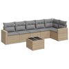 vidaXL Salon de jardin avec coussins 7 pcs beige r&eacute;sine tress&eacute;e