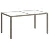 vidaXL Table de jardin 150x90x75 cm Verre tremp&eacute; et poly rotin Gris