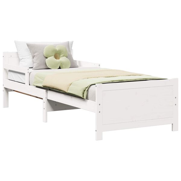 vidaXL Cadre de lit Blanc 80 x 200 cm Bois d'ing&eacute;nierie
