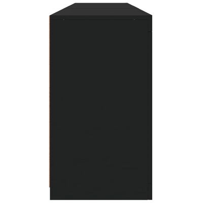 vidaXL Buffet avec lumières LED noir 181,5x37x67 cm