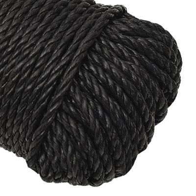 vidaXL Corde de travail Noir 6 mm 25 m polypropylène