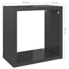 vidaXL &Eacute;tag&egrave;res cube murales 2 pcs gris brillant 26x15x26 cm