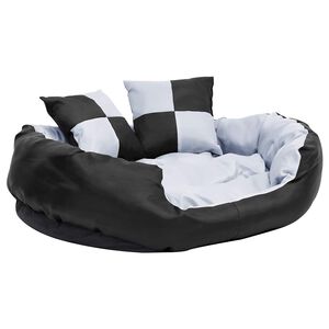 vidaXL Coussin r&eacute;versible lavable pour chien Gris et noir 85x70x20 cm