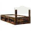 vidaXL Cadre de lit Ch&ecirc;ne fum&eacute; 75 x 190 cm Bois de pin massif