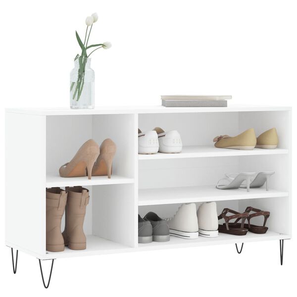 vidaXL Armoire &agrave; chaussures Blanc 102x36x60 cm Bois d'ing&eacute;nierie