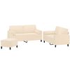 vidaXL Ensemble de canap&eacute;s 3 pcs coussins d&eacute;coratifs et coussins Cr&egrave;me