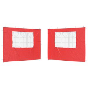 vidaXL Mur de tente de f&ecirc;te 2 pcs 300 x 195 cm Rouge PE et acier