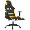 vidaXL Chaise de jeu avec repose-pied Noir et jaune Tissu