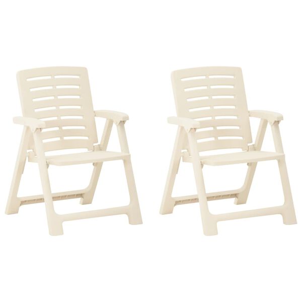 vidaXL Chaises de jardin lot de 2 Plastique Blanc