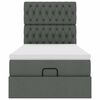 vidaXL Lit ottoman avec matelas gris fonc&eacute; 90x200 cm tissu