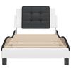 vidaXL Cadre de lit sans matelas Zadar blanc et noir 90x200 cm similicuir