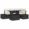 vidaXL Ensemble de canap&eacute; de jardin 5 pc Noir et Cr&egrave;me polyrotin