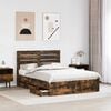 vidaXL Cadre de lit Ch&ecirc;ne fum&eacute; 140 x 190 cm Bois Ing&eacute;nierie