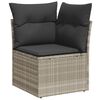 vidaXL Salon de jardin avec coussins 3 pcs gris clair résine tressée
