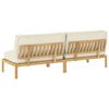 vidaXL Ensemble de Canap&eacute;s Uni 2 pcs Cr&egrave;me Bois d'Acacia Massif