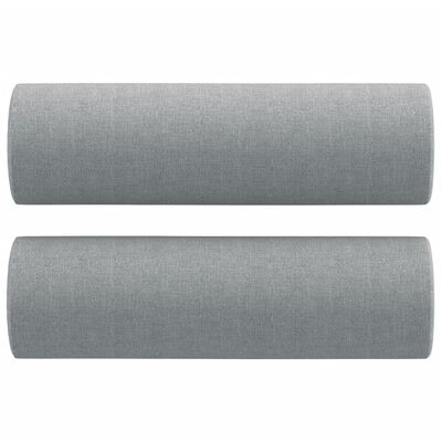 vidaXL Oreillers décoratifs lot de 2 Gris clair Ø15x50 cm Tissu