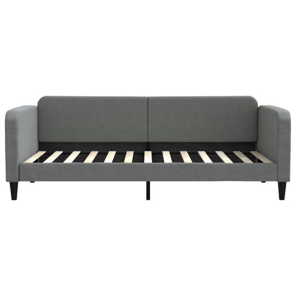 vidaXL Lit de jour avec matelas gris fonc&eacute; 90x200 cm tissu