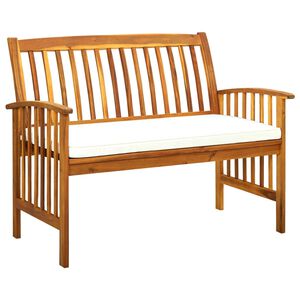 vidaXL Banc de jardin avec coussin 119 cm Bois solide d'acacia
