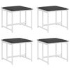 vidaXL Tabourets de jardin avec coussins 4pcs blanc acier et textil&egrave;ne