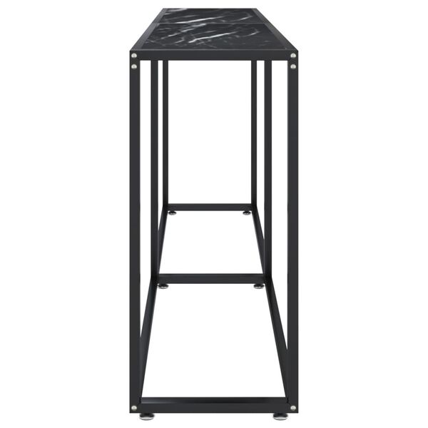 vidaXL Table console Marbre noir 180x35x75,5 cm Verre tremp&eacute;