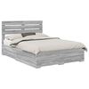 vidaXL Cadre de lit Gris Sonoma 150 x 200 cm Bois d'ing&eacute;nierie