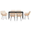 vidaXL Ensemble de salle &agrave; manger pour jardin 7 pcs Marron