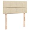 vidaXL Sommier &agrave; lattes de lit avec matelas Cr&egrave;me 100x200 cm Tissu