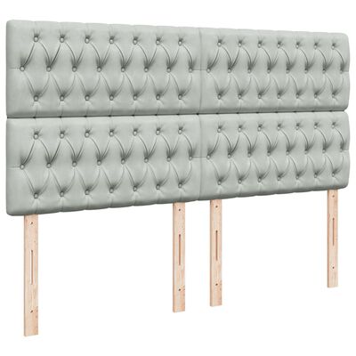 vidaXL Sommier à lattes de lit et matelas Gris clair 180x200cm Velours