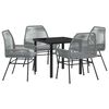 vidaXL Ensemble de salle &agrave; manger pour jardin 5 pc Gris polyrotin