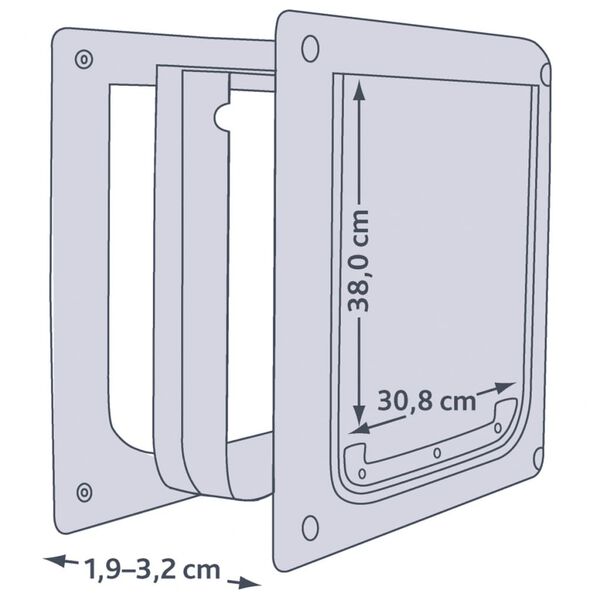 TRIXIE Chati&egrave;re pour chiens &agrave; double sens Taille M-XL 39 x 45 cm Blanc