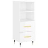 vidaXL Buffet Blanc brillant 34,5x34x90 cm Bois d'ing&eacute;nierie