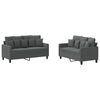 vidaXL Ensemble de canap&eacute;s 2 pcs avec coussins Gris fonc&eacute; Tissu